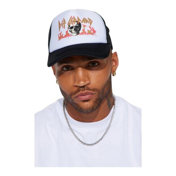 NWOT Def Leppard Skull Retro Adjustable Snapback Trucker Hat Cap- OSFM - Picture 5 of 5